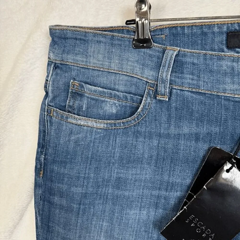 NWT Escada Sport‎ Jeans Cropped Stretch Size 14 (EU 44)